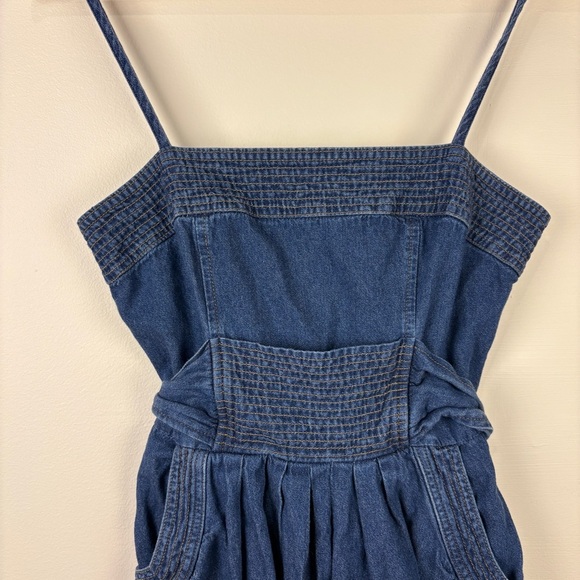 Vintage Y2K Blue Denim Mini Dress Western Rodeo - Picture 2 of 6